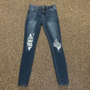 American Eagle Outfitters Skinny Blue Distressed Jeans